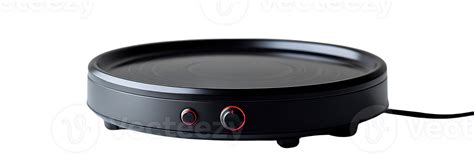 Black Electric Hot Plate With Red Indicator Light And Transparent Background PNG