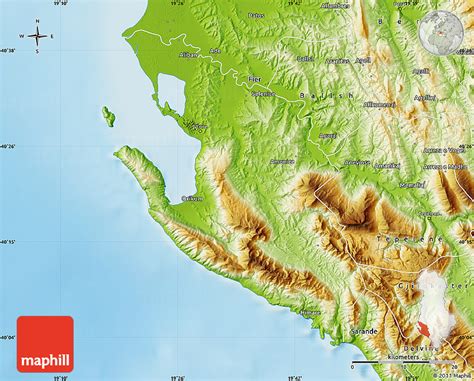 Physical Map of Vlorë