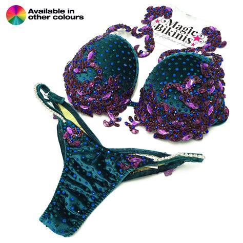 Quick Ship Bikini 230 Velour Glam Diva Deluxe Suit Magic Bikinis Custom Competition Suits
