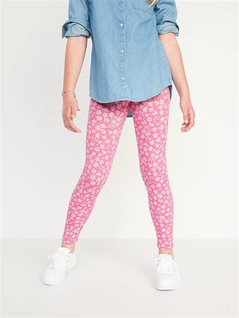 Old Navy Printed Built In Tough Full Length Leggings For Girls