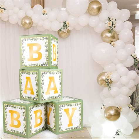 Cajas De Beb Color Verde Salvia Piezas Decoraciones De Baby Shower