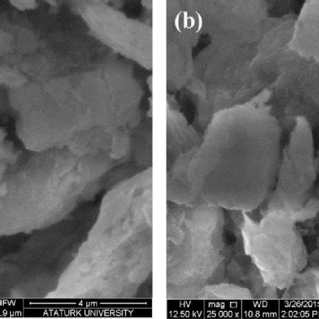 SEM Micrographs Of Clay Samples A Pure MMT And B DTMA Modified MMT