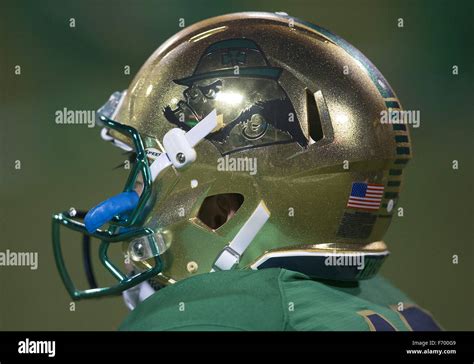 Boston Massachusetts Usa 21st Nov 2015 A General View Of Notre Dame Shamrock Series Helmet