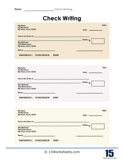 Check Writing #13 Worksheet - 15 Worksheets.com