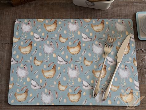 Подставки под тарелки на стол Creative Tops Курочки несушки, 40x29см ...