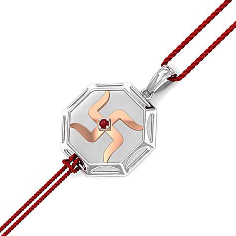 Buy Send Devotional Pure Silver Swastika Rakhi Online Fnp