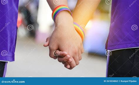 Lgbt Hands Holding Each Other To Show Love Stock Photo Image Of