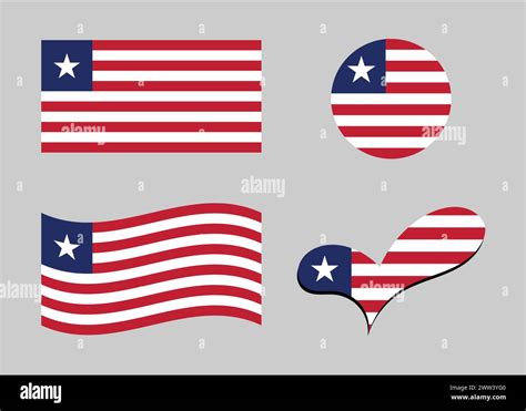 Flag Of Liberia Liberia Flag In Heart Shape Liberia Flag In Circle