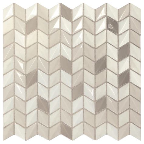 Daltile Premier Accents Stone Gray Mini Chevron 12 In X 12 In X 6 Mm