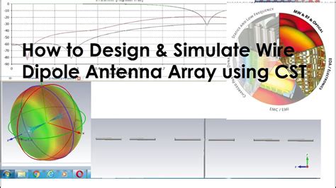 How To Design Simulate Wire Dipole Antenna Array Using Cst Youtube