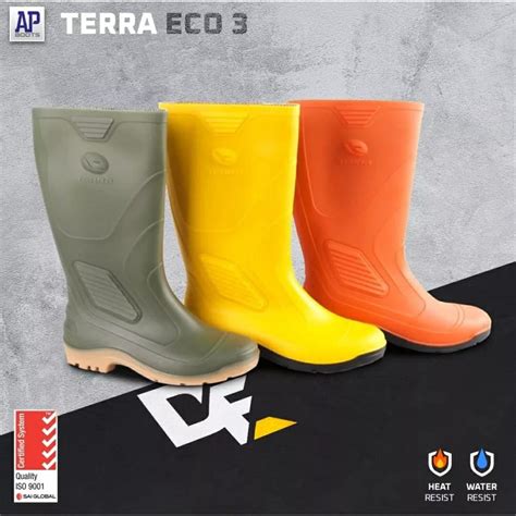 Jual BISA COD SEPATU BOOT TINGGI AP BOOTS AP TERRA ECO 3 HIJAU KUNING