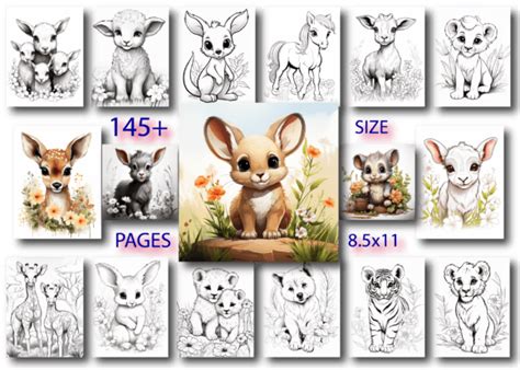 Cute Baby Animal Coloring Book for Kids Graphic by Design Zone · Creative Fabrica