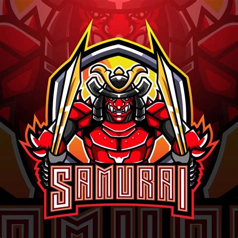 Samurai warrior esport mascot logo design 8017348 Vector Art at Vecteezy