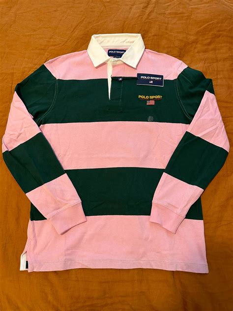 Polo Ralph Lauren New Polo Sport Pinkgreen Rugby Grailed