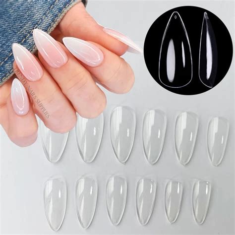 Kit Unhas Posti A Almond Realista Transparente Unha Luxo Eleg Ncia