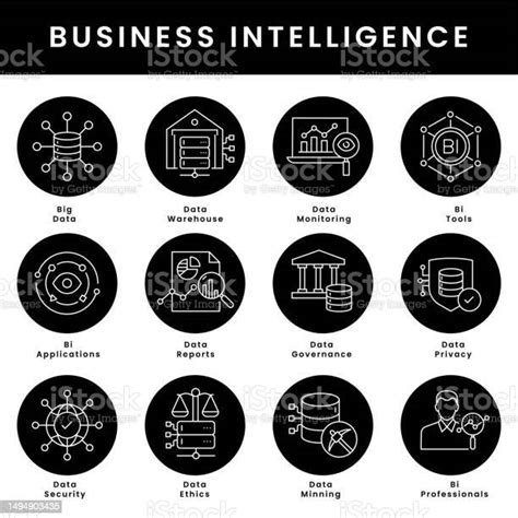 Business Intelligence Icons A Set Of Highquality Icons For Business ...