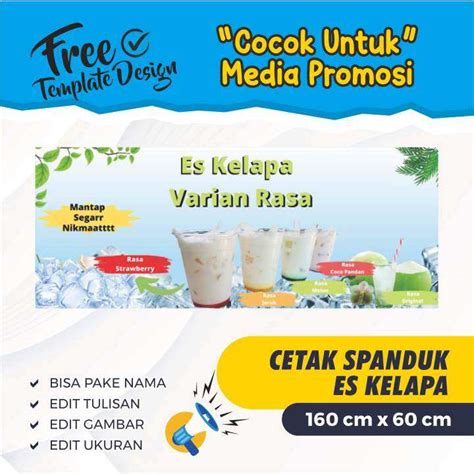 Cetak Spanduk Banner Es Kelapa Custom 160x60 Lazada Indonesia