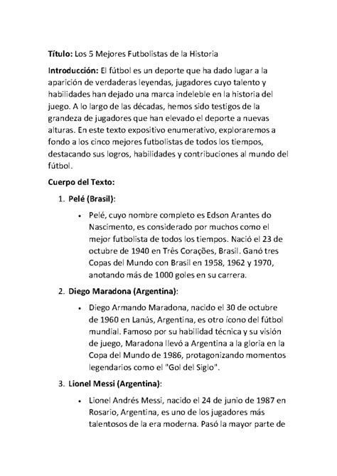 Imagnes de futbolistas - Título: Los 5 Mejores Futbolistas de la