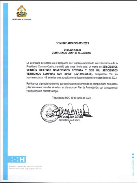 Canal 6 Honduras On Twitter Ministra De Finanzas Riximga Informa