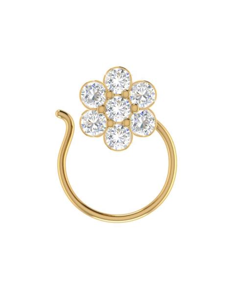 7 Diamond Designer Floral Nose Pin Shreevaram 2497553