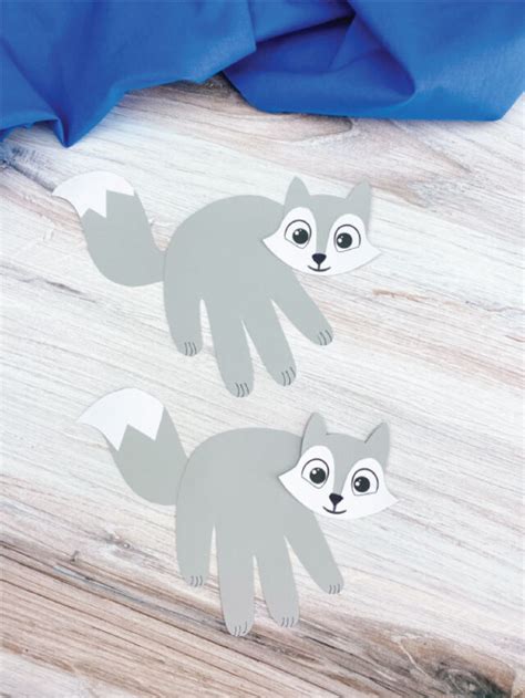 Handprint Arctic Fox Craft Free Template Included Story Simple