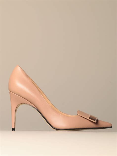 SERGIO ROSSI: Sr1 décolleté in leather | Pumps Sergio Rossi Women Beige ...