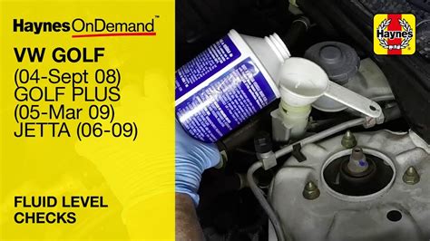 How To Check The Fluid Levels On A Volkswagen Golf 53 To 58 Golf Plus