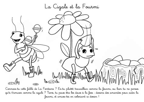 Coloriage Imprimer La Cigale Et La Fourmi