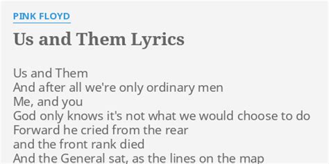 "US AND THEM" LYRICS by PINK FLOYD: Us and Them And...