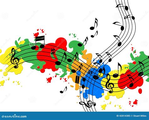 Splat Paint Represents Musical Note And Audio Stock Illustration