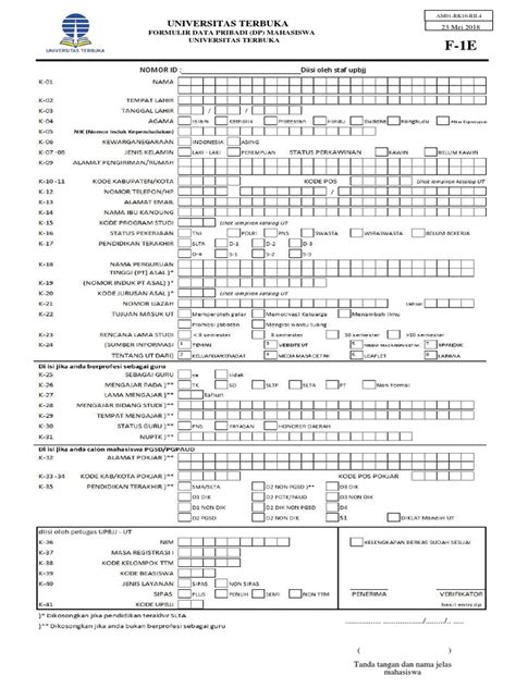 Detail Contoh Pengisian Formulir Ut Koleksi Nomer 15