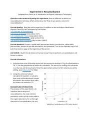 Exploring Recrystallization Techniques For Organic Compounds Course Hero