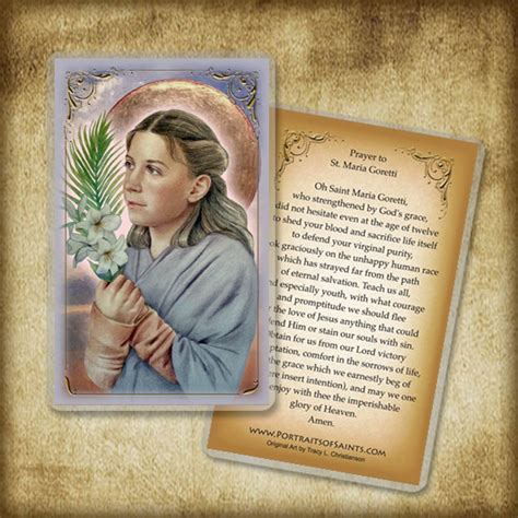 St Maria Goretti Prayer Card Saint For Purity Etsy