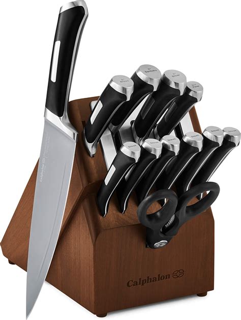 Calphalon Kitchen Knife Set With Self Sharpening Block 15 Piece Classic High Carbon