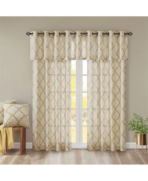 Madison Park Saratoga Fretwork Print Grommet Top Window Valance Macy S