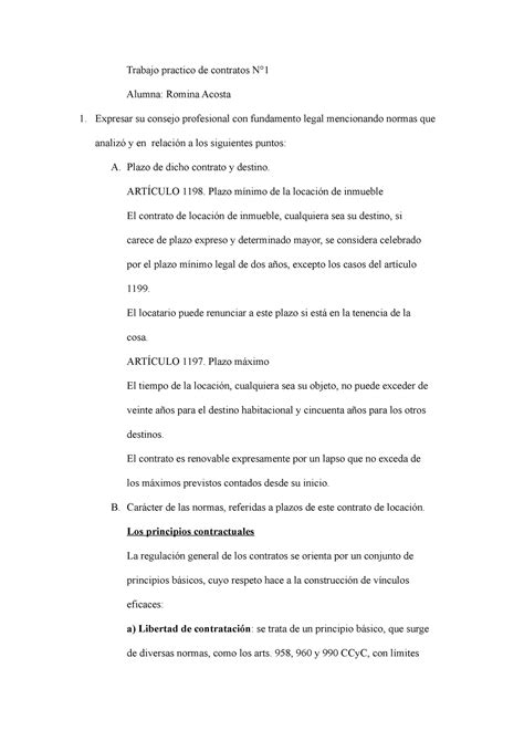 Trabajo Practico De Contratos N Trabajo Practico De Contratos N