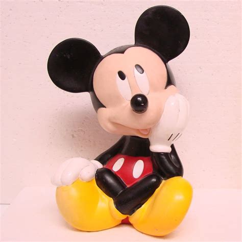 MICKEY MOUSE Bank - Hard Plastic - Mickey sitting - © DISNEY