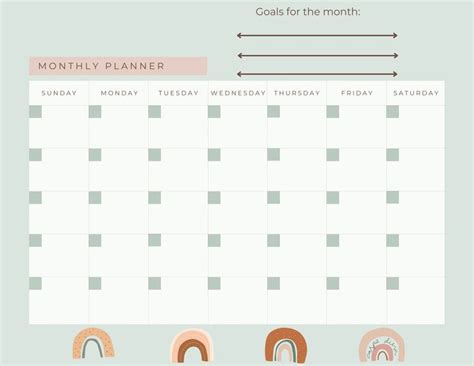 Monthly Planner .aesthetic.organized.calendar. - Etsy | Monthly planner ...