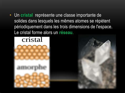 Solution Structure Cristalline Principaux Reseaux Et Defauts