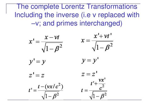 PPT - Derivation of Lorentz Transformations PowerPoint Presentation ...