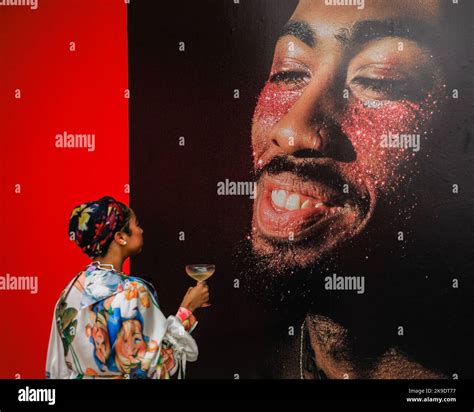 London Uk Th Oct A Guest Looks At A Photo By Quil Lemon That