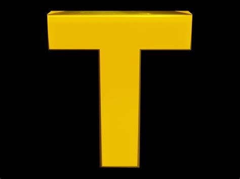 Premium Vector A Yellow Letter T On A Black Background