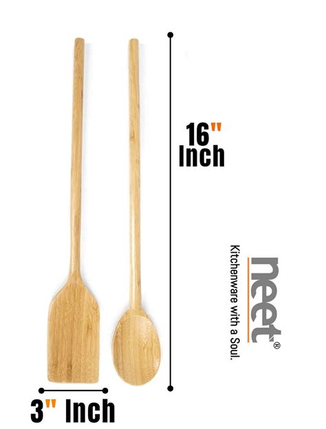 Extra Long Handled Cooking Utensils 16 Inch Wooden Mixing Spoon