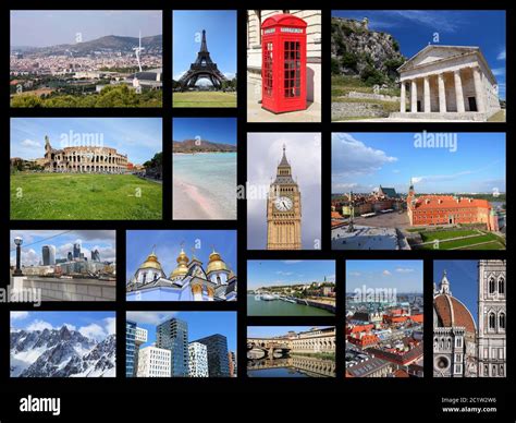 Collage Of Landmarks Of London High Resolution Stock Photography And