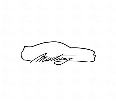 Mustang Outline Drawing at PaintingValley.com | Explore collection of ...