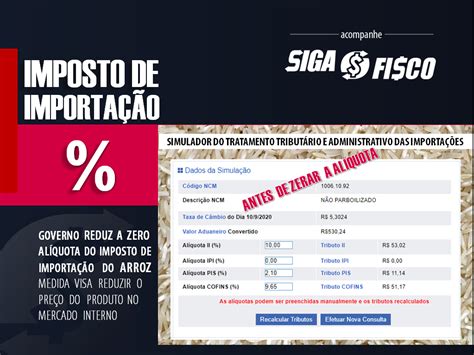 Camex zera alíquota de Imposto de Importação de Arroz Siga o Fisco