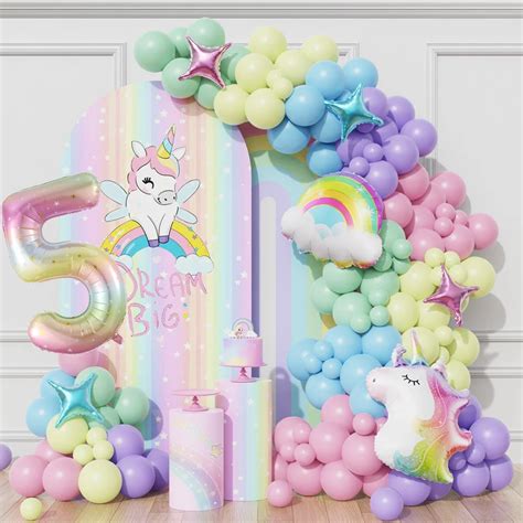 Unicorn Theme Balloon Garland Arch Kit Arco Ris Colorido N Mero