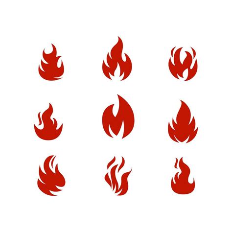 Set Fire Flames Vector Icons Template 40752388 Vector Art At Vecteezy