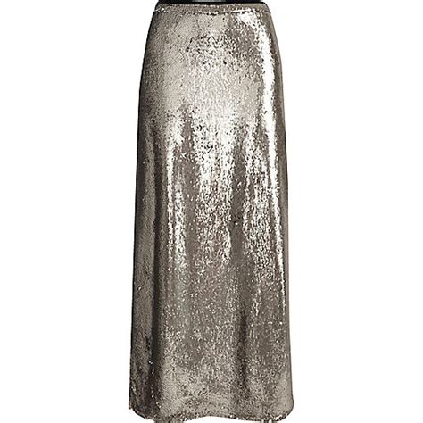 Silver Sequin Maxi Skirt Skirts Sale Women