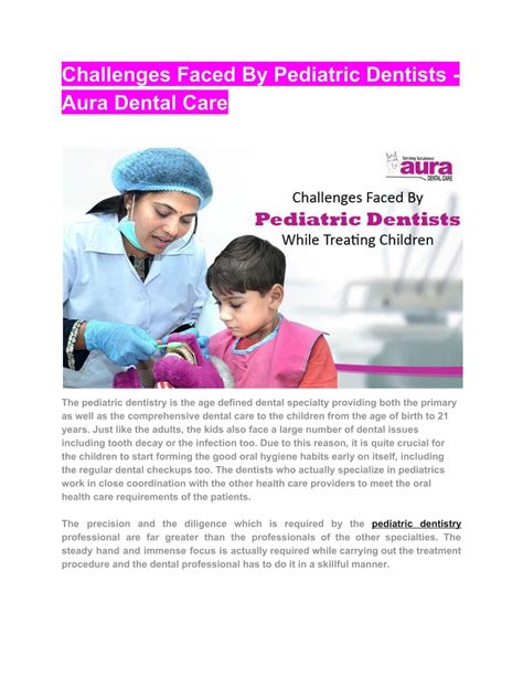 Ppt Challenges Faced By Pediatric Dentists Aura Dental Care